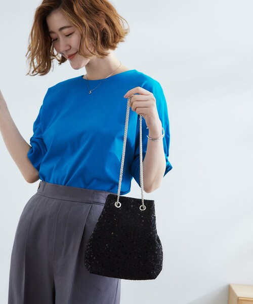 grove（グローブ）の「アソートチェーン巾着ショルダー（ショルダーバッグ・レディース・シルバー系その他5/ブラック系/シルバー・00）」の6枚目の写真