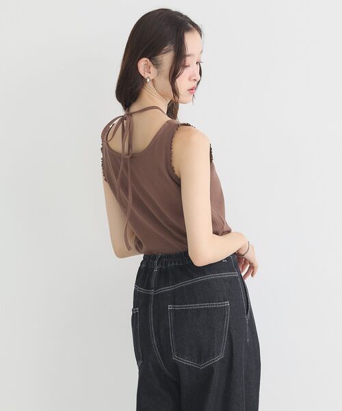 earth music&ecology（アースミュージックアンドエコロジー）の「マルチwayネックホルターレースタンク（タンクトップ・レディース・ブラウン/オフホワイト/ブラック・S/M）」の21枚目の写真