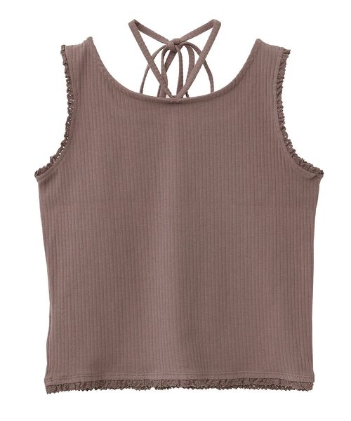 earth music&ecology（アースミュージックアンドエコロジー）の「マルチwayネックホルターレースタンク（タンクトップ・レディース・ブラウン/オフホワイト/ブラック・S/M）」の4枚目の写真