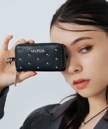 MURUA(ムルーア)のMURUA(ムルーア)ナスカン付きラウンドファスナーキーケース スマートキー対応 MR-W1374 スタッズ(キーケース/キーアクセサリー)