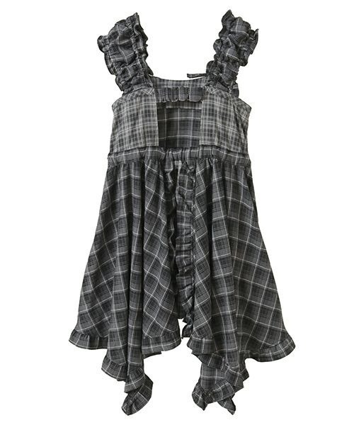 Candy Stripper（キャンディストリッパー）の「FRILL CHECK MINI ワンピース（ワンピース・レディース・ブラック/レッド・FREE）」の22枚目の写真