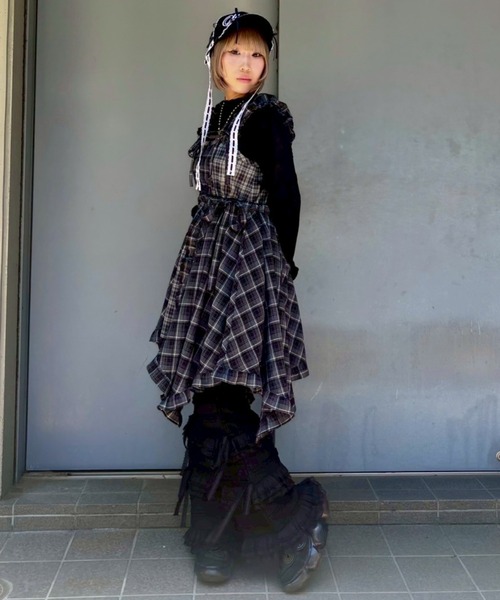 Candy Stripper（キャンディストリッパー）の「FRILL CHECK MINI ワンピース（ワンピース・レディース・ブラック/レッド・FREE）」の17枚目の写真