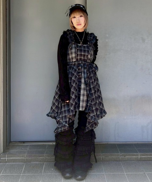 Candy Stripper（キャンディストリッパー）の「FRILL CHECK MINI ワンピース（ワンピース・レディース・ブラック/レッド・FREE）」の14枚目の写真