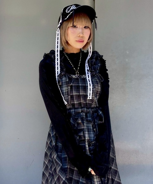 Candy Stripper（キャンディストリッパー）の「FRILL CHECK MINI ワンピース（ワンピース・レディース・ブラック/レッド・FREE）」の20枚目の写真