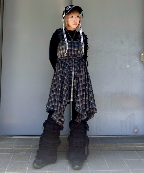 Candy Stripper（キャンディストリッパー）の「FRILL CHECK MINI ワンピース（ワンピース・レディース・ブラック/レッド・FREE）」の16枚目の写真