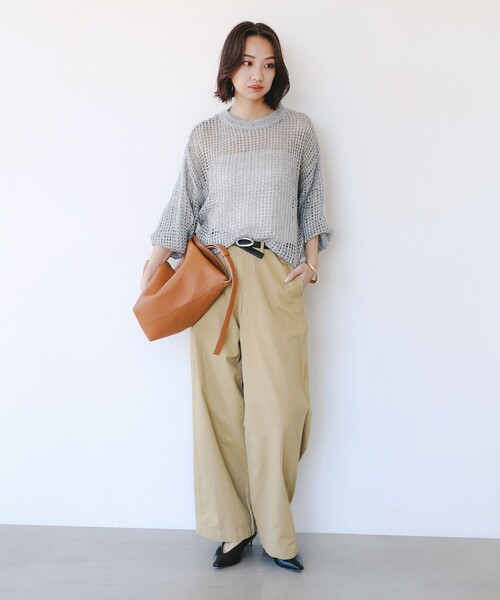 B:MING by BEAMS(ビーミングバイビームス)の「シアー ラメニット(ニット/セーター・レディース・パープル系その他4/ホワイト系その他5/グレー・ONE SIZE)」の16枚目の写真