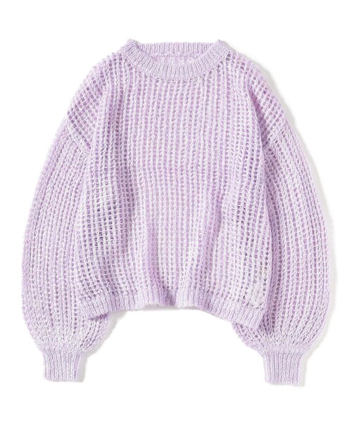 B:MING by BEAMS(ビーミングバイビームス)の「シアー ラメニット(ニット/セーター・レディース・パープル系その他4/ホワイト系その他5/グレー・ONE SIZE)」の9枚目の写真