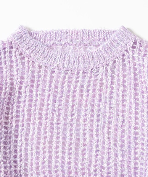 B:MING by BEAMS(ビーミングバイビームス)の「シアー ラメニット(ニット/セーター・レディース・パープル系その他4/ホワイト系その他5/グレー・ONE SIZE)」の8枚目の写真
