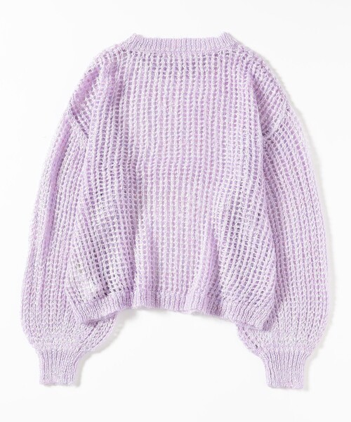 B:MING by BEAMS(ビーミングバイビームス)の「シアー ラメニット(ニット/セーター・レディース・パープル系その他4/ホワイト系その他5/グレー・ONE SIZE)」の6枚目の写真