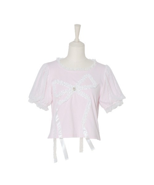 メルフィーメモリー　Hug me ribbonトップス Hug me ribbon puff T-shirt（Tシャツ/カットソー）｜mellfy memory