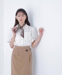 ◇スカーフ付バルーンスリーブシャツ