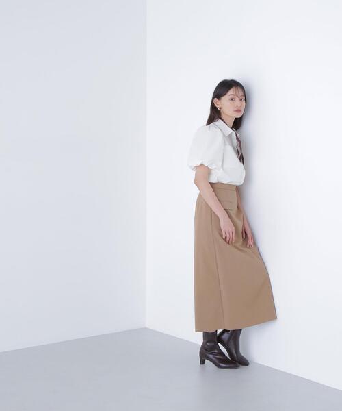 NATURAL BEAUTY BASIC(ナチュラルビューティーベーシック)の「◇スカーフ付バルーンスリーブシャツ(シャツ/ブラウス・レディース・オフホワイト/ワイン/ネイビー・FREE)」の9枚目の写真