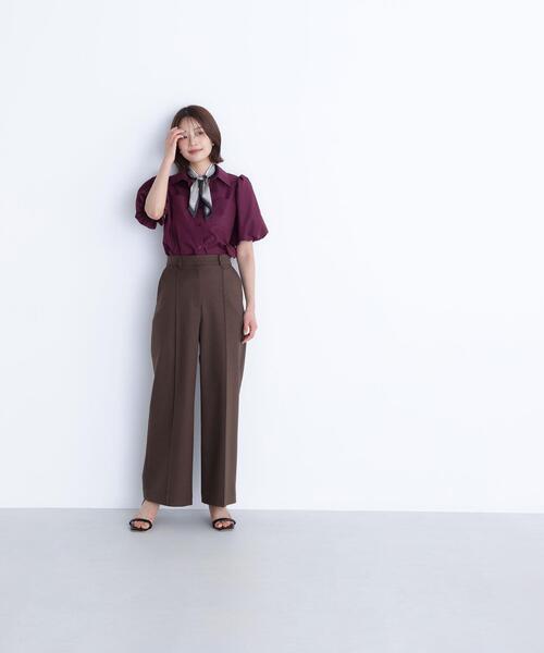 NATURAL BEAUTY BASIC(ナチュラルビューティーベーシック)の「◇スカーフ付バルーンスリーブシャツ(シャツ/ブラウス・レディース・オフホワイト/ワイン/ネイビー・FREE)」の14枚目の写真