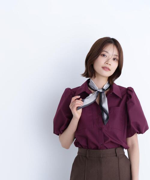 NATURAL BEAUTY BASIC(ナチュラルビューティーベーシック)の「◇スカーフ付バルーンスリーブシャツ(シャツ/ブラウス・レディース・オフホワイト/ワイン/ネイビー・FREE)」の17枚目の写真
