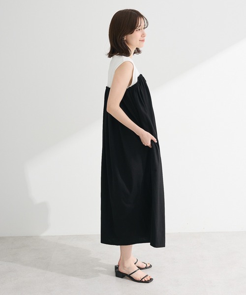 Sugar spoon（シュガースプーン）の「・SUGAR SPOON ギャザーノースリーブワンピ（ワンピース・レディース・カーキ/チャコールグレー/オフホワイト・FREE）」の8枚目の写真