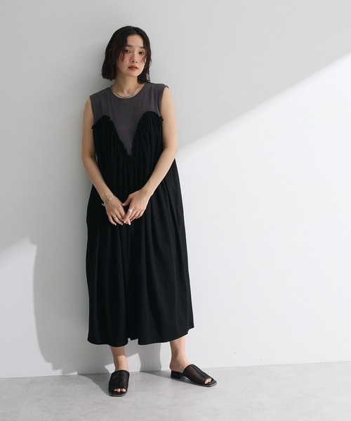 Sugar spoon（シュガースプーン）の「・SUGAR SPOON ギャザーノースリーブワンピ（ワンピース・レディース・カーキ/チャコールグレー/オフホワイト・FREE）」の16枚目の写真