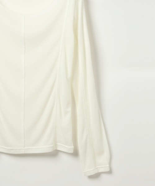 PAGEBOY（ページボーイ）の「アウトシームシアーロングスリーブ（Tシャツ/カットソー・レディース・オフホワイト/グレー/ブラック/マスタード/レッド・FREE）」の7枚目の写真