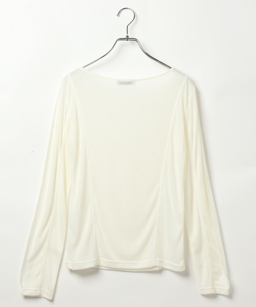 PAGEBOY（ページボーイ）の「アウトシームシアーロングスリーブ（Tシャツ/カットソー・レディース・オフホワイト/グレー/ブラック/マスタード/レッド・FREE）」の10枚目の写真