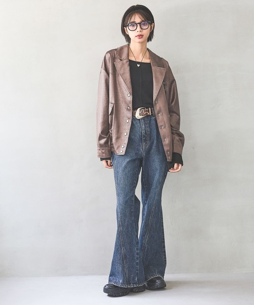 PAGEBOY（ページボーイ）の「アウトシームシアーロングスリーブ（Tシャツ/カットソー・レディース・オフホワイト/グレー/ブラック/マスタード/レッド・FREE）」の21枚目の写真