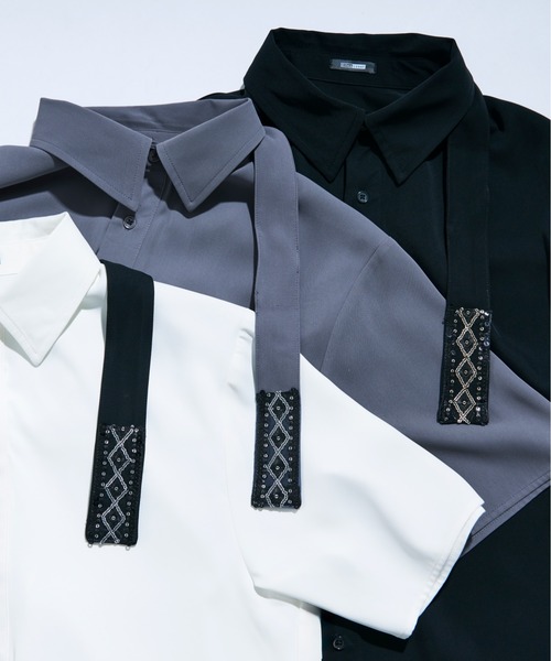Ellno Loset(エルノロゼット)の「ノーブルビジューボウタイツキトロミシャツ(シャツ/ブラウス・メンズ・オフホワイト/ブラック/ブルーグレー・SMALL/MEDIUM/LARGE)」の17枚目の写真