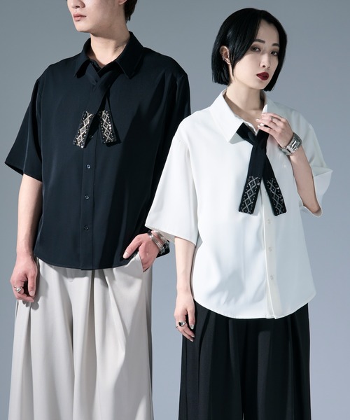 セール】ノーブルビジューボウタイツキトロミシャツ（シャツ/ブラウス