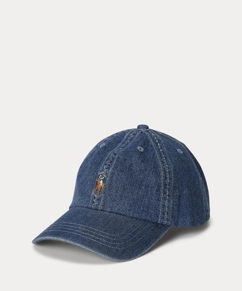 POLO RALPH LAUREN CHILDRENSWEAR(ポロ ラルフ ローレン チルドレンズウェア)の「インディゴ コットン デニム ボール キャップ(キャップ・キッズ・ブルー・S/M)」の1枚目の写真
