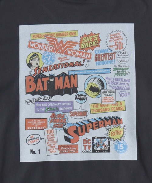 DC Comics(ディーシーコミックス)の「2026SS SUPERMAN/スーパーマン BATMAN/バットマン WONDER WOMAN/ワンダーウーマン アメコミ バックプリント ロンT 長袖 ロングスリーブTシャツ レディース メンズ(Tシャツ/カットソー・メンズ・スミクロ/ブラック系その他・LL/L/M)」の13枚目の写真