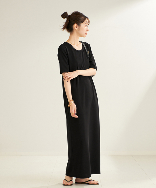 plage（プラージュ）の「《追加》Rib ハーフスリーブ ワンピース 4（ワンピース・レディース・ブラック/チョコ・38/36）」の13枚目の写真