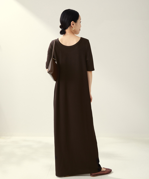 plage（プラージュ）の「《追加》Rib ハーフスリーブ ワンピース 4（ワンピース・レディース・ブラック/チョコ・38/36）」の22枚目の写真