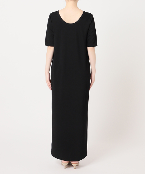 Rib ハーフスリーブ ワンピース　ブラック 追加》Rib ハーフスリーブ ワンピース 4（ワンピース）｜Plage