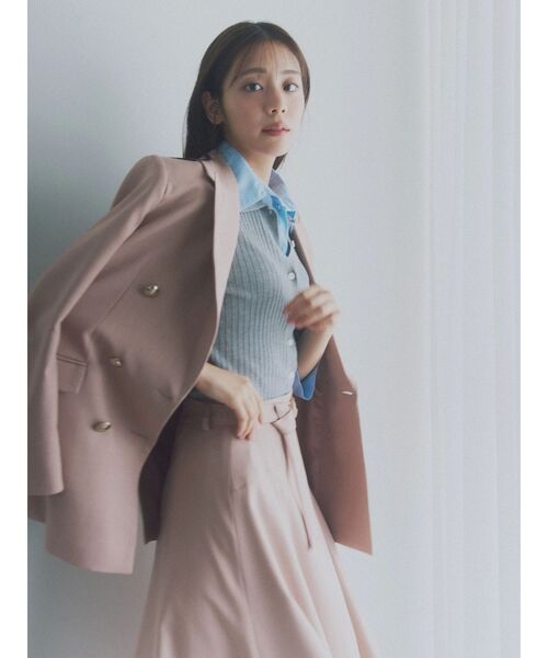 TONAL（トーナル）の「シャツドッキング2WAYリブニット（ニット/セーター・レディース・ブラウン/グレー/ブラック・MEDIUM）」の5枚目の写真