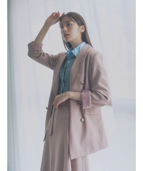 TONAL（トーナル）の「シャツドッキング2WAYリブニット（ニット/セーター・レディース・ブラウン/グレー/ブラック・MEDIUM）」の6枚目の写真