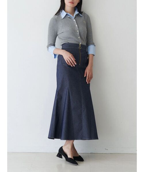 TONAL（トーナル）の「シャツドッキング2WAYリブニット（ニット/セーター・レディース・ブラウン/グレー/ブラック・MEDIUM）」の8枚目の写真