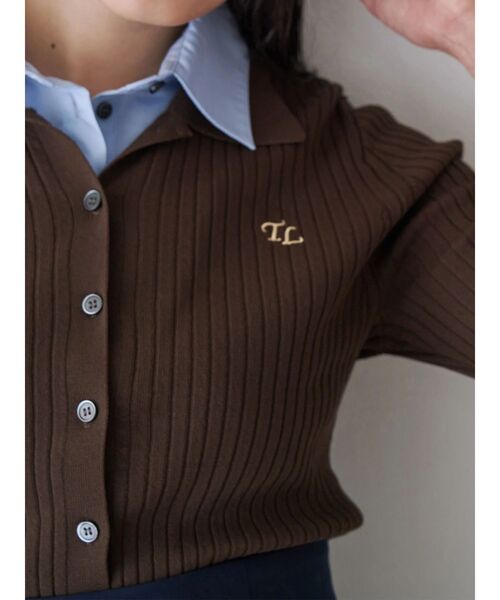TONAL（トーナル）の「シャツドッキング2WAYリブニット（ニット/セーター・レディース・ブラウン/グレー/ブラック・MEDIUM）」の10枚目の写真