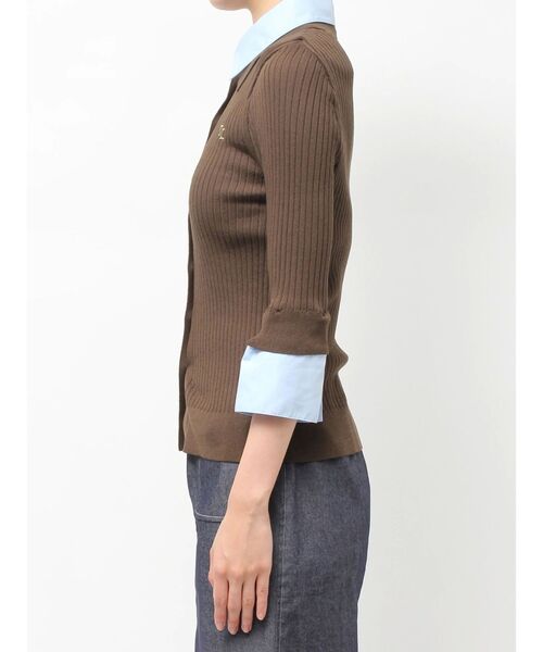 TONAL（トーナル）の「シャツドッキング2WAYリブニット（ニット/セーター・レディース・ブラウン/グレー/ブラック・MEDIUM）」の14枚目の写真
