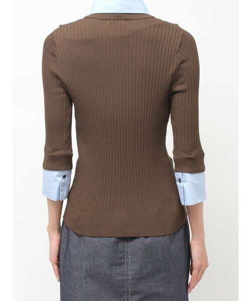 TONAL（トーナル）の「シャツドッキング2WAYリブニット（ニット/セーター・レディース・ブラウン/グレー/ブラック・MEDIUM）」の15枚目の写真