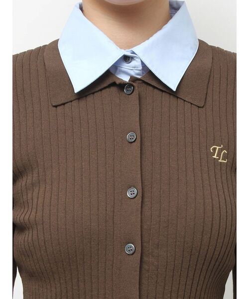 TONAL（トーナル）の「シャツドッキング2WAYリブニット（ニット/セーター・レディース・ブラウン/グレー/ブラック・MEDIUM）」の16枚目の写真