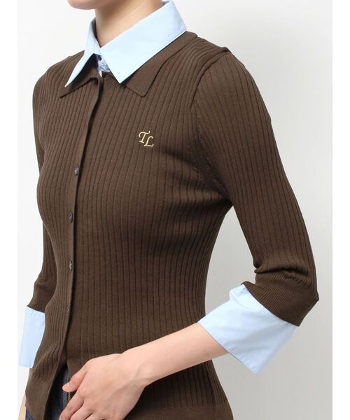 TONAL（トーナル）の「シャツドッキング2WAYリブニット（ニット/セーター・レディース・ブラウン/グレー/ブラック・MEDIUM）」の17枚目の写真