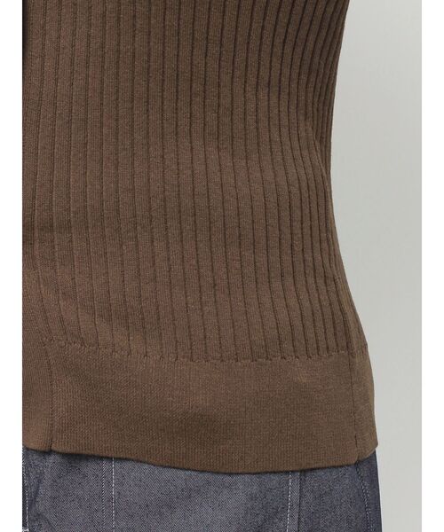 TONAL（トーナル）の「シャツドッキング2WAYリブニット（ニット/セーター・レディース・ブラウン/グレー/ブラック・MEDIUM）」の18枚目の写真