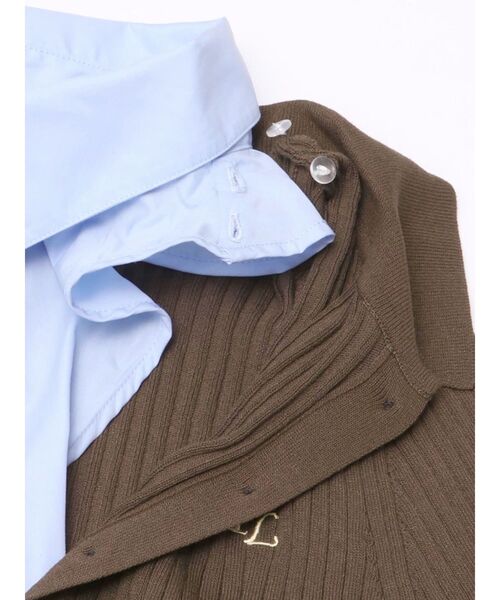 TONAL（トーナル）の「シャツドッキング2WAYリブニット（ニット/セーター・レディース・ブラウン/グレー/ブラック・MEDIUM）」の20枚目の写真