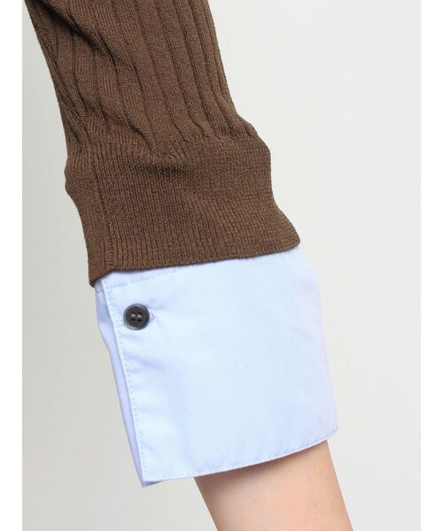 TONAL（トーナル）の「シャツドッキング2WAYリブニット（ニット/セーター・レディース・ブラウン/グレー/ブラック・MEDIUM）」の22枚目の写真