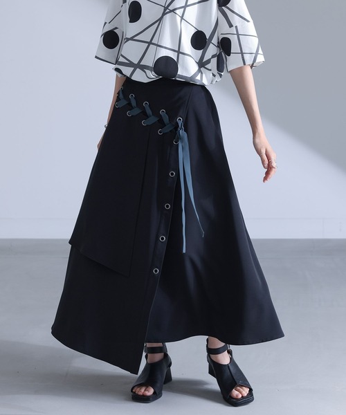 kOhAKU（コハク）の「『ハトメレースアップスカート』（スカート・レディース・モカ/ブラック・2/1）」の20枚目の写真