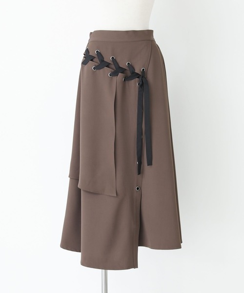 kOhAKU（コハク）の「『ハトメレースアップスカート』（スカート・レディース・モカ/ブラック・2/1）」の13枚目の写真