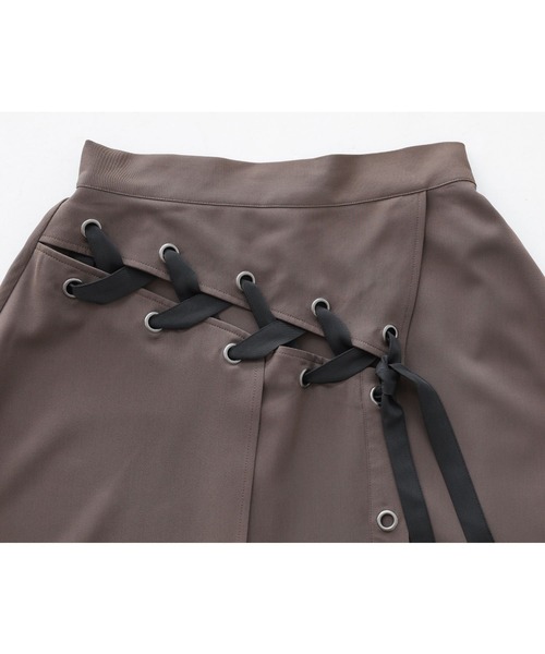 kOhAKU（コハク）の「『ハトメレースアップスカート』（スカート・レディース・モカ/ブラック・2/1）」の9枚目の写真