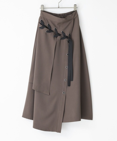 kOhAKU（コハク）の「『ハトメレースアップスカート』（スカート・レディース・モカ/ブラック・2/1）」の10枚目の写真