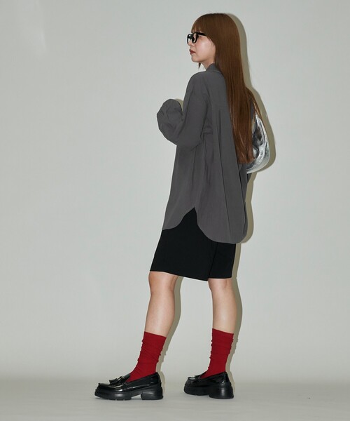 PUBLUX(パブリュクス)の「PUBLUX/パブリュクス オーガンジー ドッキング ボイルシャツ 限定展開(シャツ/ブラウス・レディース・オフホワイト/チャコールグレー・フリ-)」の10枚目の写真