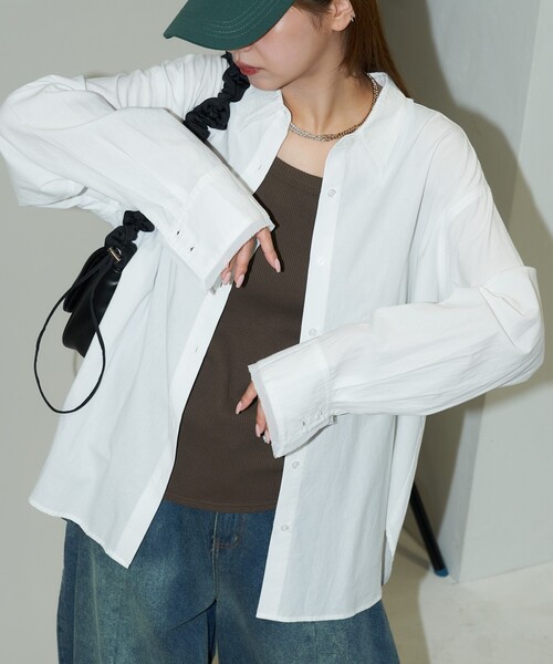 PUBLUX(パブリュクス)の「PUBLUX/パブリュクス オーガンジー ドッキング ボイルシャツ 限定展開(シャツ/ブラウス・レディース・オフホワイト/チャコールグレー・フリ-)」の14枚目の写真