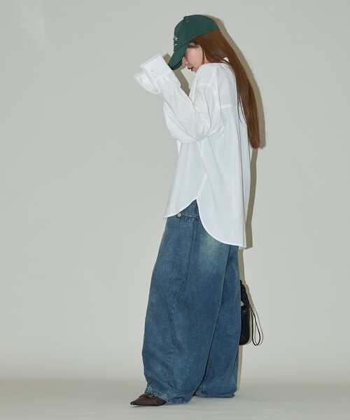 PUBLUX(パブリュクス)の「PUBLUX/パブリュクス オーガンジー ドッキング ボイルシャツ 限定展開(シャツ/ブラウス・レディース・オフホワイト/チャコールグレー・フリ-)」の20枚目の写真