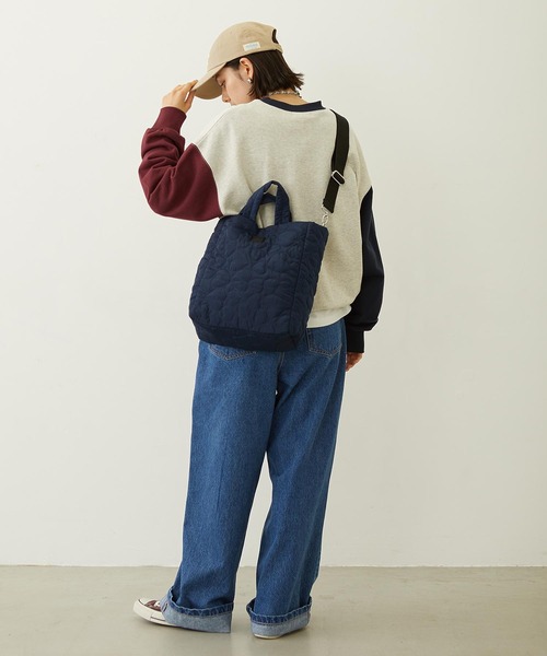 MILKFED.（ミルクフェド）の「HEART QUILTED BAG（ショルダーバッグ・レディース・オフホワイト/ピンク/ネイビー・ONE SIZE）」の10枚目の写真