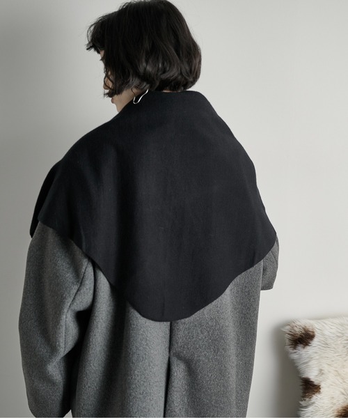 THE YOn（ザヨン）の「ウールトライアングルストール（ストール/ショール・レディース・ブラウン/ベージュ/ブラック/ホワイト×ブラック・FREE）」の21枚目の写真